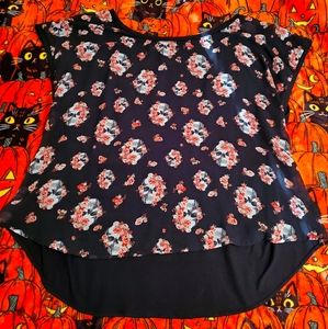Torrid High-low skull floral top